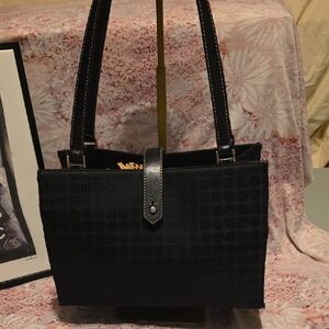 Kate Spade Vintage Black Canvas & Leather Tote